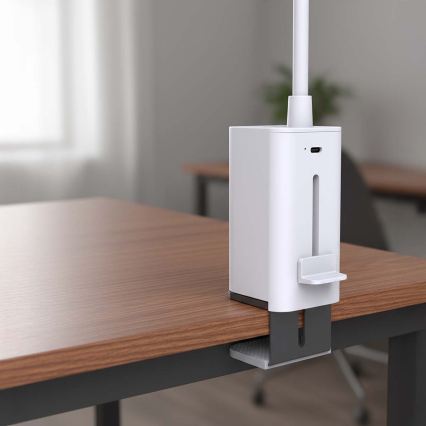 LED stmievateľná nabíjateľná dotyková flexibilná stolná lampa so svorkou LED/5W/1200 mAh biela