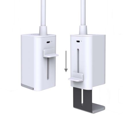 LED stmievateľná nabíjateľná dotyková flexibilná stolná lampa so svorkou LED/5W/1200 mAh biela