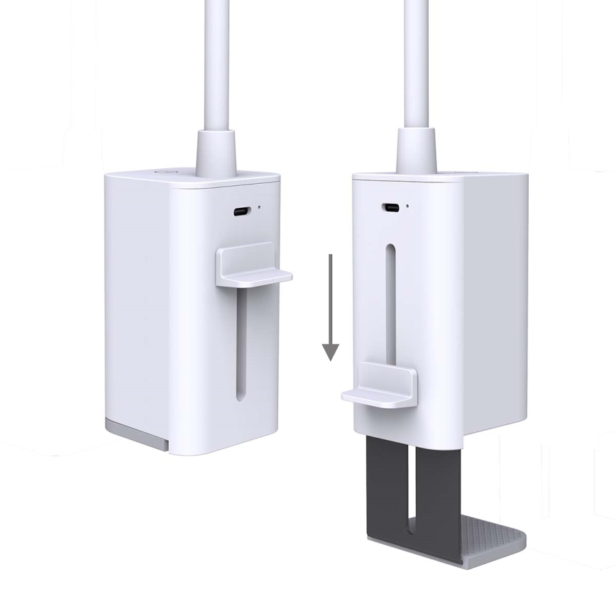 LED stmievateľná nabíjateľná dotyková flexibilná stolná lampa so svorkou LED/5W/1200 mAh biela
