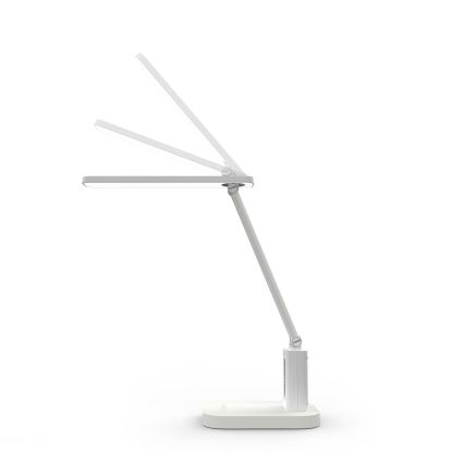 LED Stmievateľná nabíjacia dotyková stolová lampa s displejom LED/7,5W/1200 mAh 3000/4000/5700K CRI 90 biela