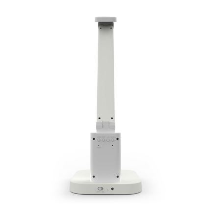 LED Stmievateľná nabíjacia dotyková stolová lampa s displejom LED/7,5W/1200 mAh 3000/4000/5700K CRI 90 biela