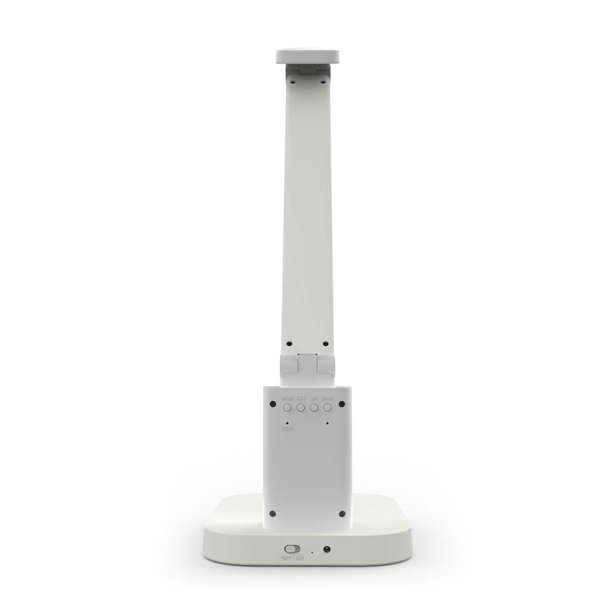 LED Stmievateľná nabíjacia dotyková stolová lampa s displejom LED/7,5W/1200 mAh 3000/4000/5700K CRI 90 biela