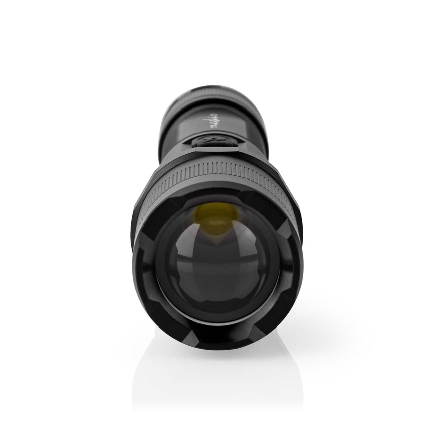 LED Stmievateľná nabíjateľná hliníková baterka LED/10W/5V 2200 mAh IPX4 čierna