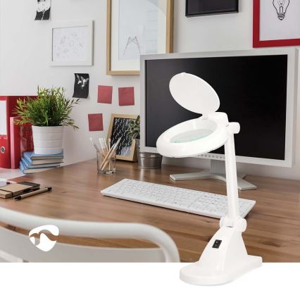 LED stolová lampa s lupou LED/6W/230V biela