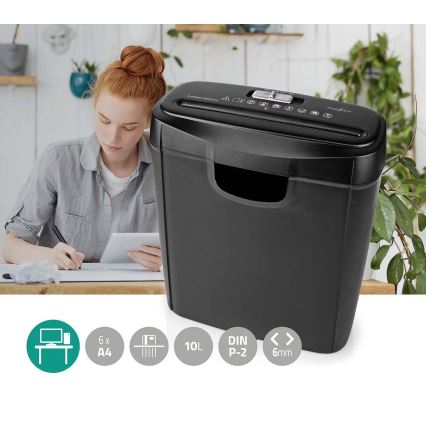 Skartovač papiera A4 objem 10 l 230 V čierna