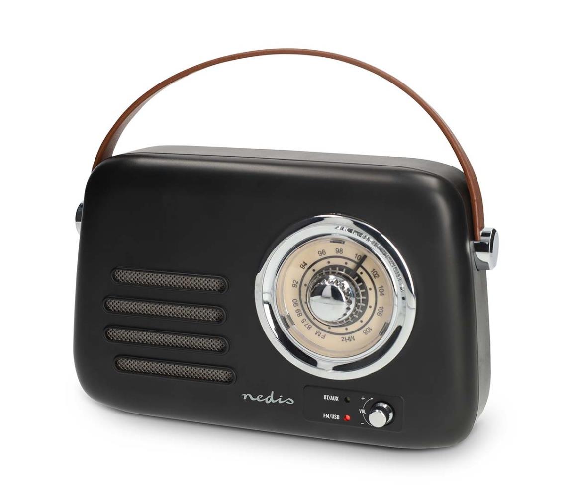 RDFM2600BK - FM retro rádio 3W/5V 1500 mAh RDFM2600BK
