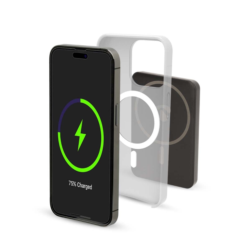 Powerbanka 2v1 magnetická s bezdrôtovým nabíjaním MagSafe 5000 mAh čierna