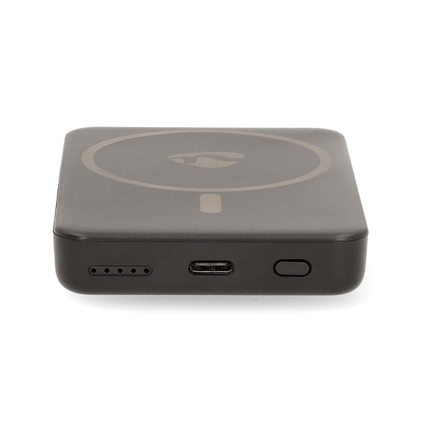 Powerbanka 2v1 magnetická s bezdrôtovým nabíjaním MagSafe 5000 mAh čierna