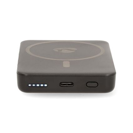 Powerbanka 2v1 magnetická s bezdrôtovým nabíjaním MagSafe 5000 mAh čierna