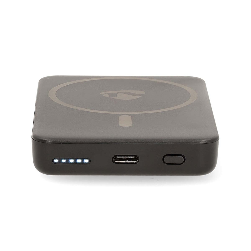 Powerbanka 2v1 magnetická s bezdrôtovým nabíjaním MagSafe 5000 mAh čierna