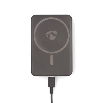 Powerbanka 2v1 magnetická s bezdrôtovým nabíjaním MagSafe 5000 mAh čierna
