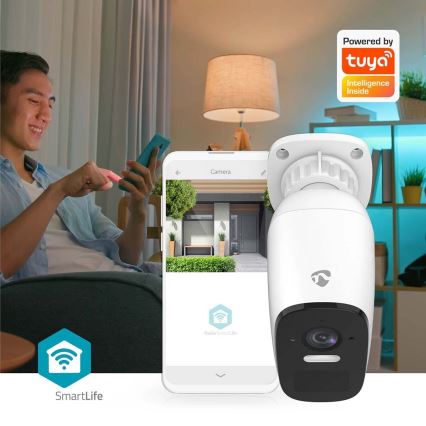 Inteligentná vonkajšia nabíjacia kamera so senzorom SmartLife 4MP Quad HD 1440p 5V/5200mAh Wi-Fi Tuya IP66