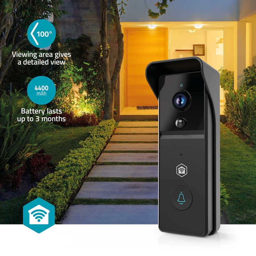 Videozvonček s pohybovým senzorom SmartLife 4400 mAh Full HD 1296p IP44 Wi‑Fi Tuya