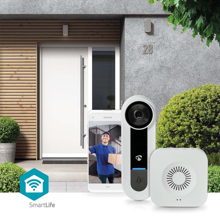 Bezdrôtový videozvonček so senzorom Full HD 1536p 3xAA Wi-Fi IP65