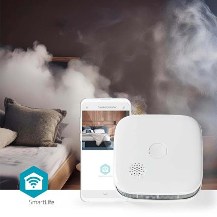 Dymový hlásič SmartLife 3V/1xCR123A Wi‑Fi Tuya