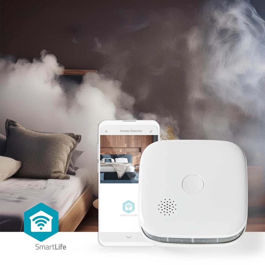 Dymový hlásič SmartLife 3V/1xCR123A Wi‑Fi Tuya