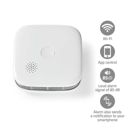 Dymový hlásič SmartLife 3V/1xCR123A Wi‑Fi Tuya