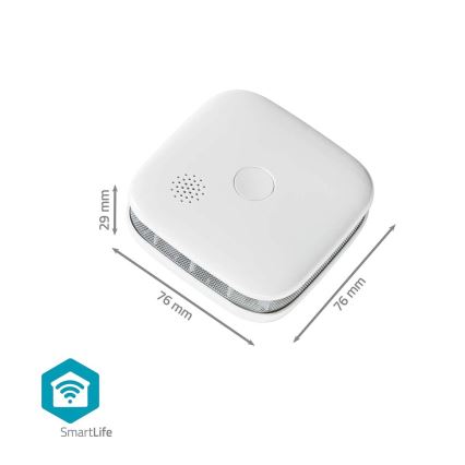 Dymový hlásič SmartLife 3V/1xCR123A Wi‑Fi Tuya