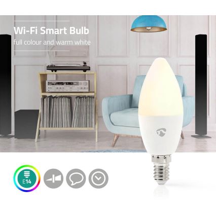 LED RGB Stmievateľná žiarovka Smartlife E14/4,5W/230V Wi-Fi 2700K