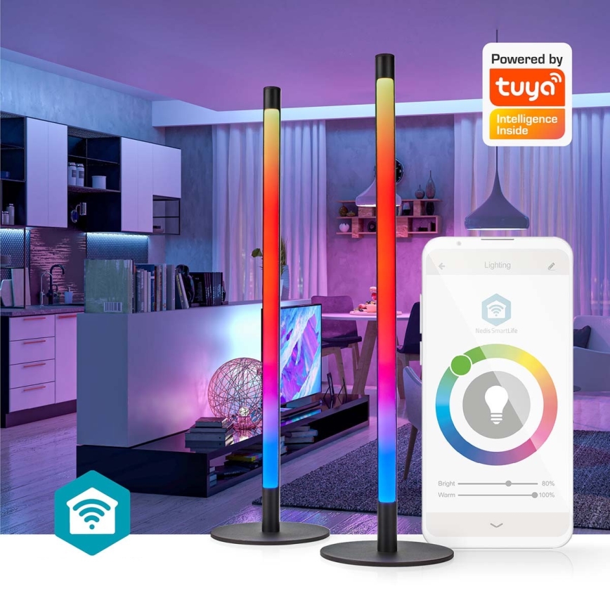SADA 2x LED RGBIC Stmievateľná stolná lampa SmartLife LED/36W/230V 55 cm 2700-6500K Wi-Fi Tuya + diaľkové ovládanie