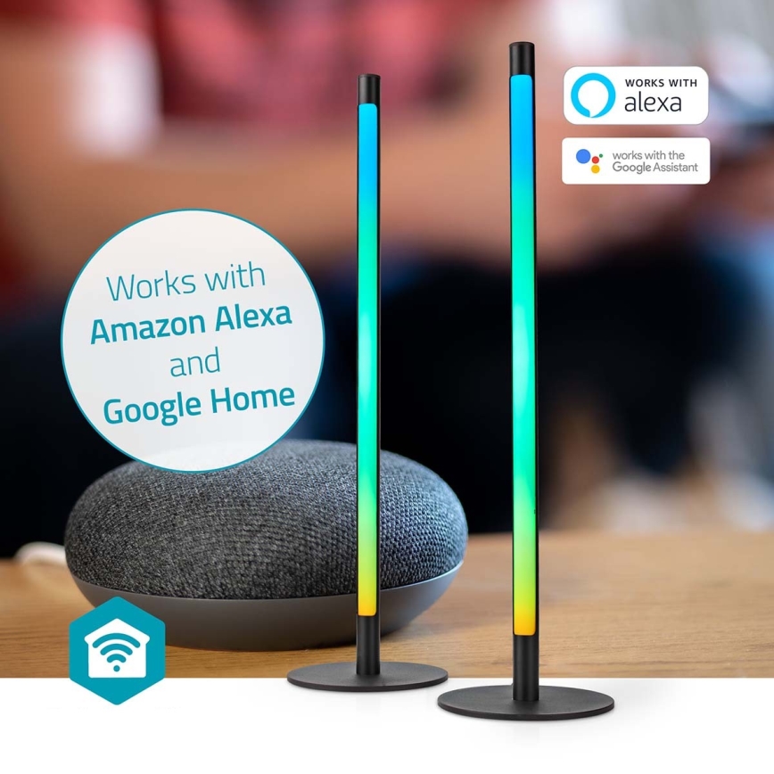 SADA 2x LED RGBIC Stmievateľná stolná lampa SmartLife LED/36W/230V 55 cm 2700-6500K Wi-Fi Tuya + diaľkové ovládanie