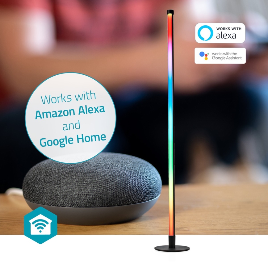 LED RGBIC Stmievateľná stojacia lampa Smartlife LED/10W/230V 100,5 cm 2700-6500K Wi-Fi Tuya + diaľkové ovládanie