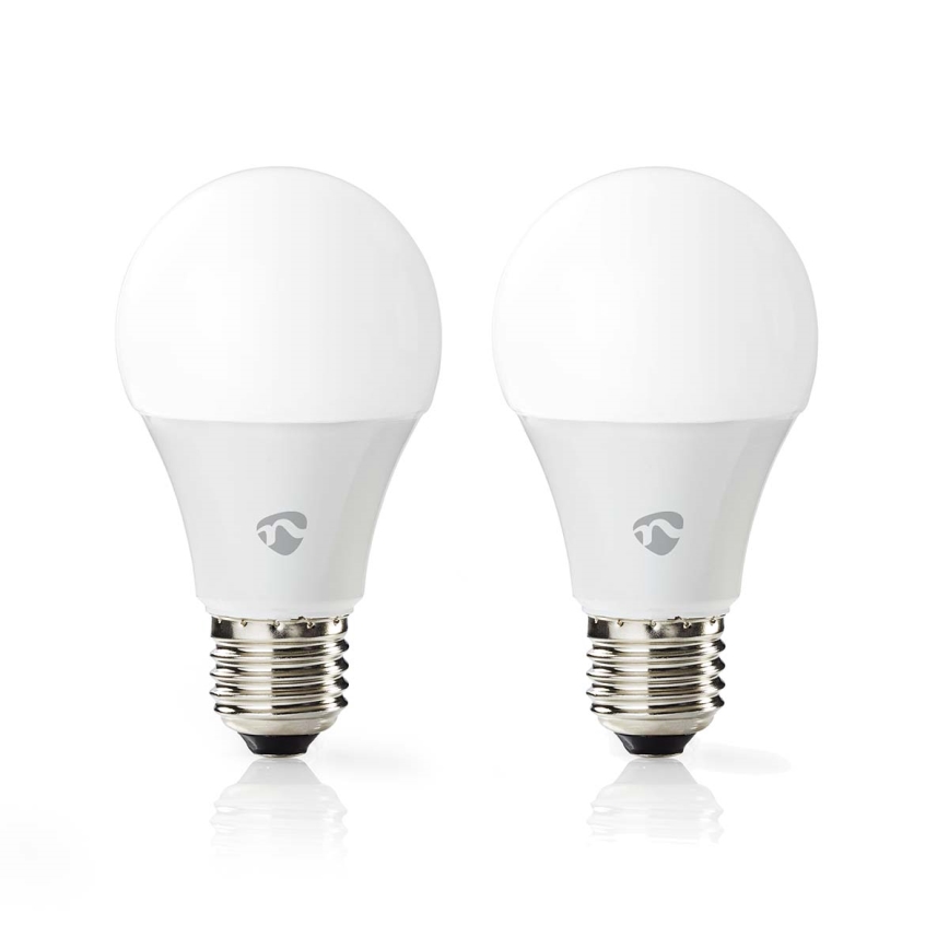 Sada 2× LED RGBW stmievateľných žiaroviek SmartLife E27/9W/230V Wi‑Fi 2700–6500K