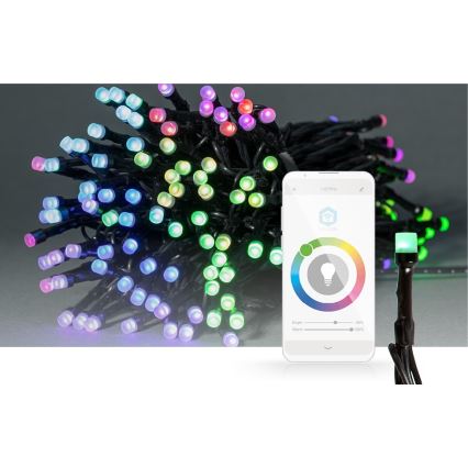 LED RGB Vonkajší vianočný reťazec 84×LED/8 funkcií 13 m IP65 Wi-Fi Tuya
