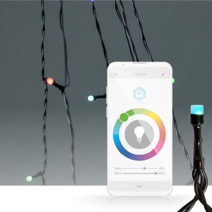 LED RGB záves 240xLED/11 funkcií 8m IP65 Wi-Fi Tuya