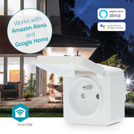 Inteligentná zásuvka 3680W/230V/ Typ E/16A Wi-Fi Tuya IP44