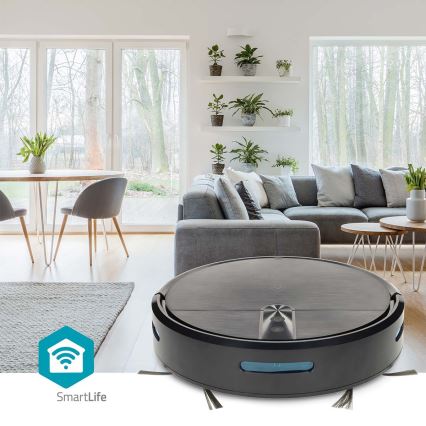 Inteligentný robotický vysávač s mopom SmartLife 2600 mAh Wi-Fi Tuya, čierny + diaľkové ovládanie