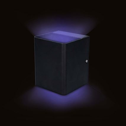 LED RGBW Stmievateľné vonkajšie nástenné svietidlo SmartLife LED/12W/230V IP65 Wi‑Fi Tuya čierna