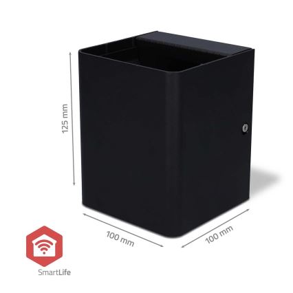 LED RGBW Stmievateľné vonkajšie nástenné svietidlo SmartLife LED/12W/230V IP65 Wi‑Fi Tuya čierna