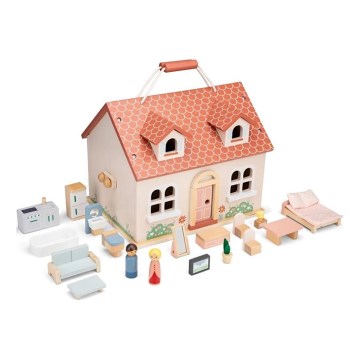 New Classic Toys - Drevený domček pre bábiky červený