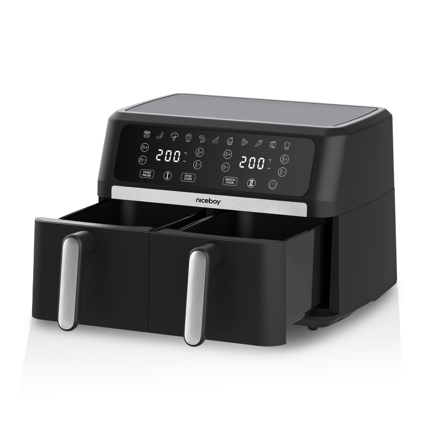 Niceboy AirFryer DUO - Duálna teplovzdušná fritéza 9 l 2400W/230V