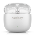 Niceboy Beans 4 POP - Bezdrôtové slúchadlá 200 mAh + 2x 30 mAh IPX4 biela