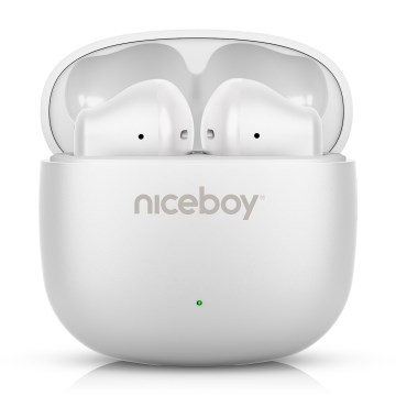 Niceboy Beans 4 POP - Bezdrôtové slúchadlá 200 mAh + 2x 30 mAh IPX4 biela