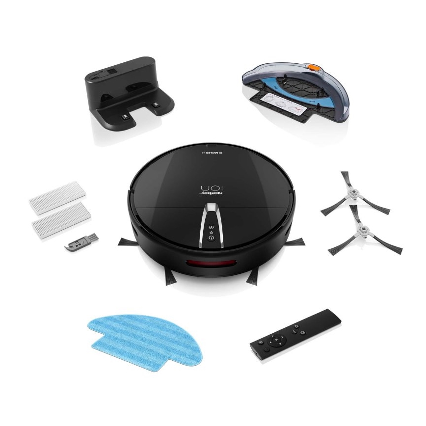 Niceboy ION Charles i4 - Inteligentný robotický vysávač 2v1 4400 mAh Wi-Fi čierna + diaľkové ovládanie