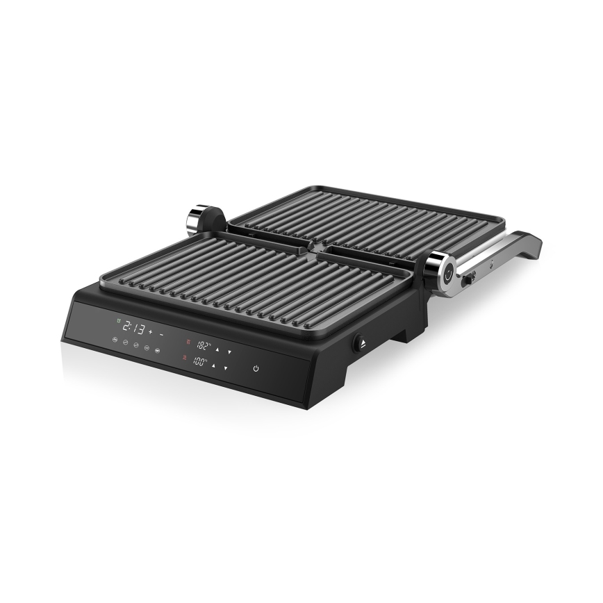 Niceboy ION Grillmaster - Kontaktný gril 2000W/230V čierna/matný chróm