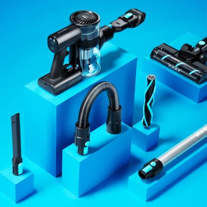Niceboy ION Hurricane H5 Plus - Bezdrôtový tyčový vysávač 2v1 140W/2200 mAh čierna