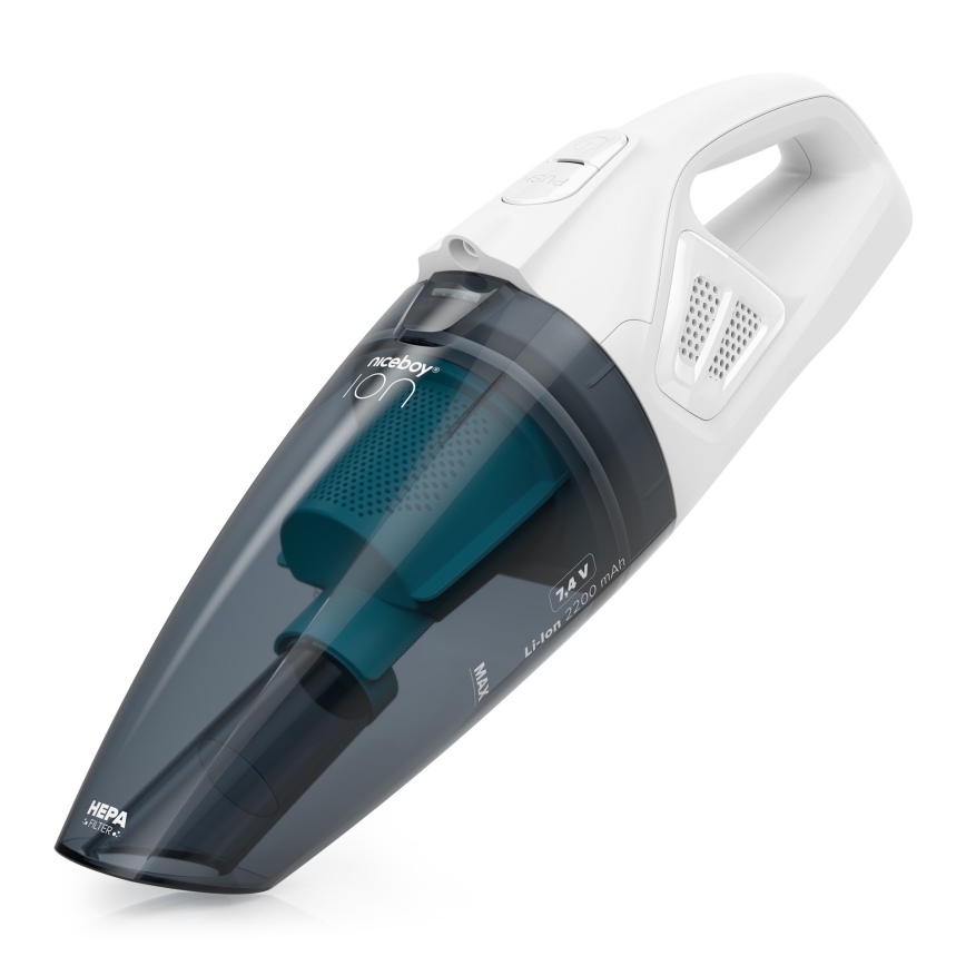 Niceboy ION Hurricane R1 - Nabíjací ručný vysávač 50W/2200 mAh biela/modrá