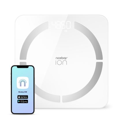 Niceboy ION SmartScale - Inteligentná digitálna osobná váha 3xAAA biela