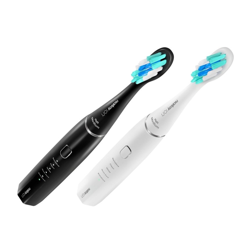 Niceboy ION Sonic Duo Pack - SADA 2x Sonická zubná kefka IPX7 čierna + biela