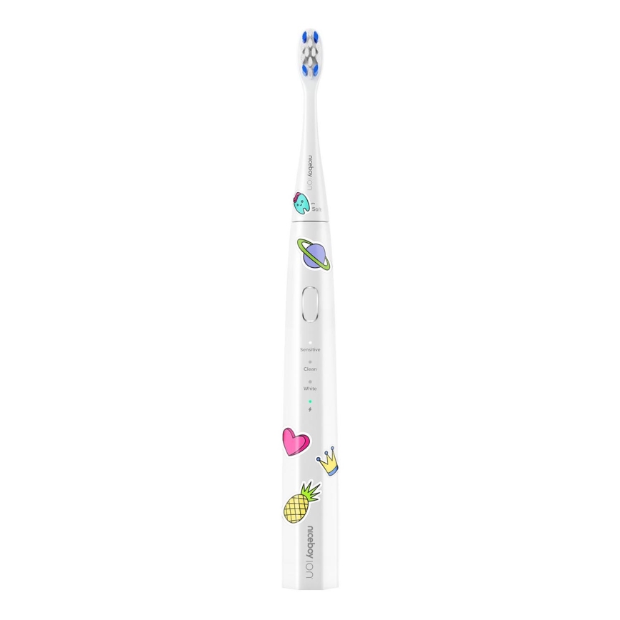 Niceboy ION Sonic Kids - Detská sonická zubná kefka 500 mAh IPX7 biela