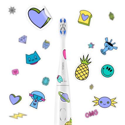 Niceboy ION Sonic Kids - Detská sonická zubná kefka 500 mAh IPX7 biela