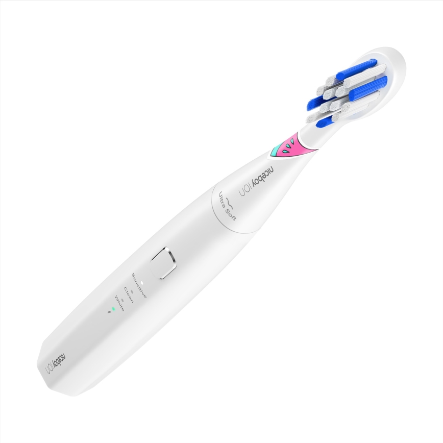 Niceboy ION Sonic Kids - Detská sonická zubná kefka 500 mAh IPX7 biela
