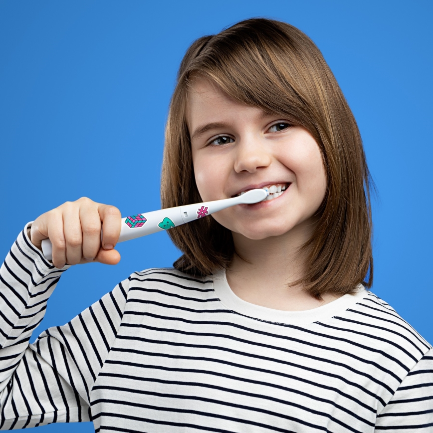 Niceboy ION Sonic Kids - Detská sonická zubná kefka IPX7 biela