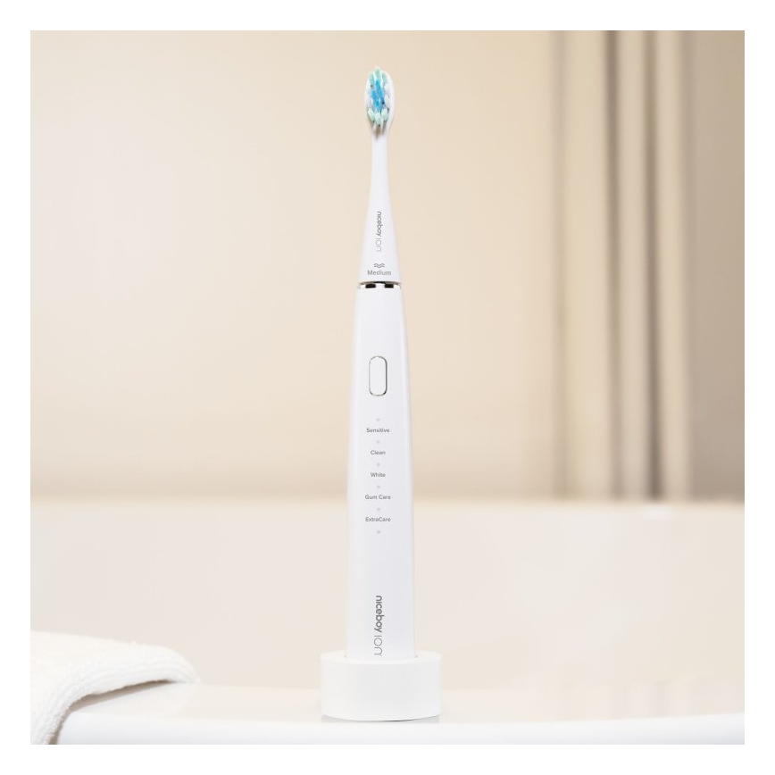 Niceboy ION Sonic - Sonická zubná kefka 800 mAh IPX7 biela