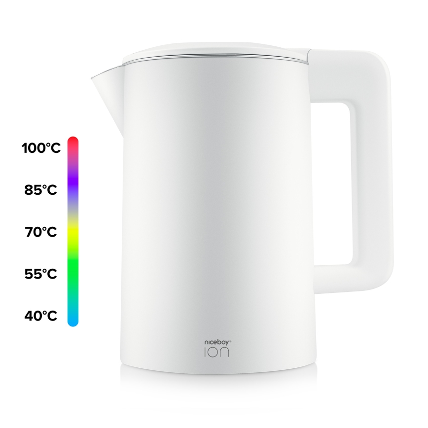 Niceboy ION ThermoKettle TK5 - Rýchlovarná kanvica s termoreguláciou 1,7 l 2200W/230V biela