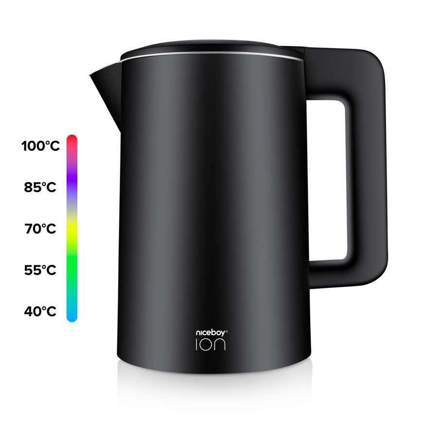 Niceboy ION ThermoKettle TK5 - Rýchlovarná kanvica s termoreguláciou 1,7 l 2200W/230V čierna